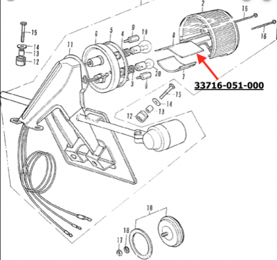 Taillight INTERCEDTION, Divider PLAT for Honda CB Four, Dax, Monkey - 33716-051-000